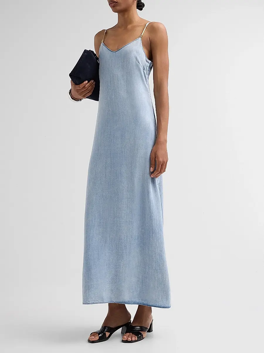 Generation Love Women's Marcella Denim Maxi Dress | Thumbnail 4 Generation Love Women's Marcella Denim Maxi Dress | Thumbnail 4