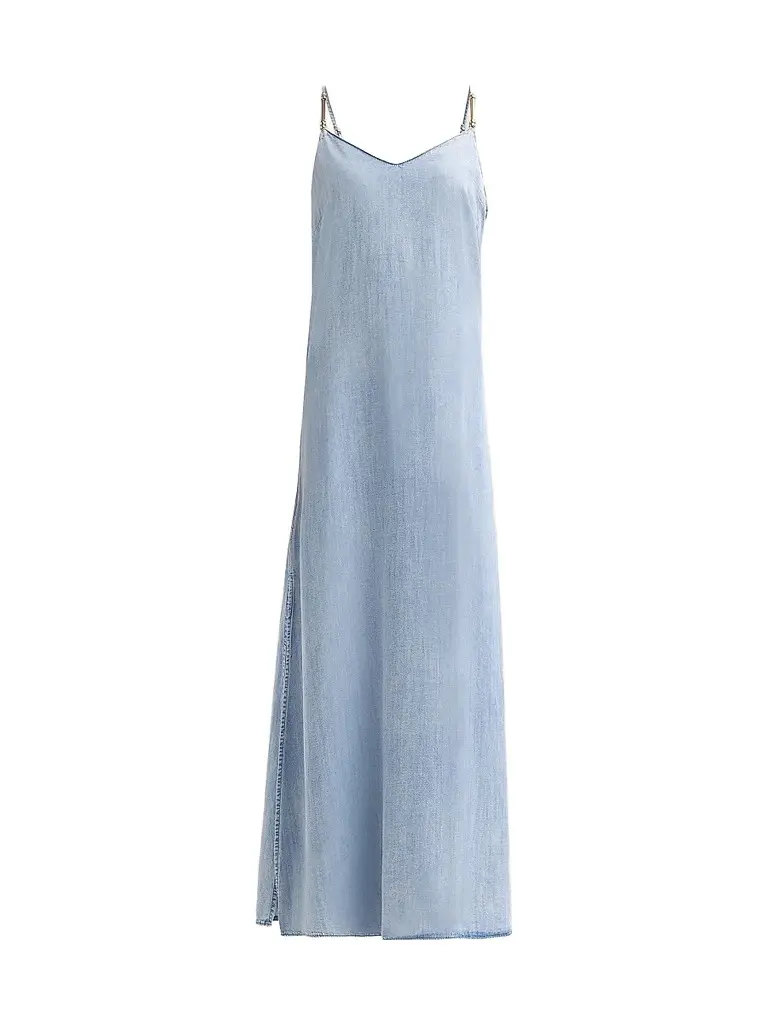 Generation Love Women's Marcella Denim Maxi Dress - Light Blue - Size Large | Image 1 Generation Love Women's Marcella Denim Maxi Dress - Light Blue - Size Large | Image 1