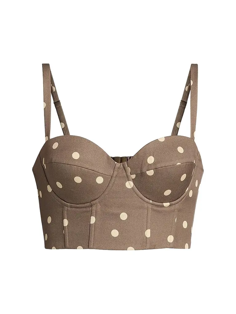 L'Agence Women's Sonya Polka Dot Bralette - Cardamom Ecru Polka Dot - Size Large | Image 1 L'Agence Women's Sonya Polka Dot Bralette - Cardamom Ecru Polka Dot - Size Large | Image 1