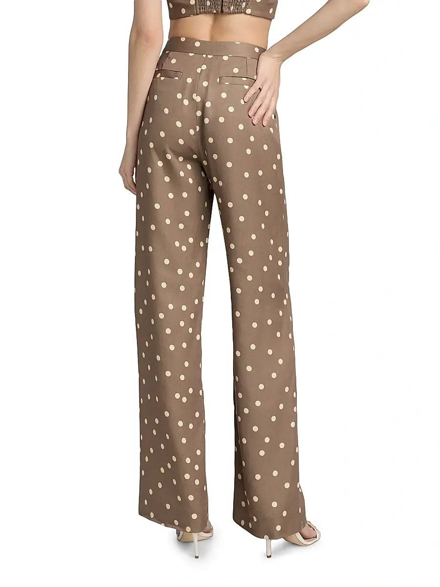 L'Agence Women's Livvy Polka Dot Straight-Leg Trousers | Thumbnail 5 L'Agence Women's Livvy Polka Dot Straight-Leg Trousers | Thumbnail 5