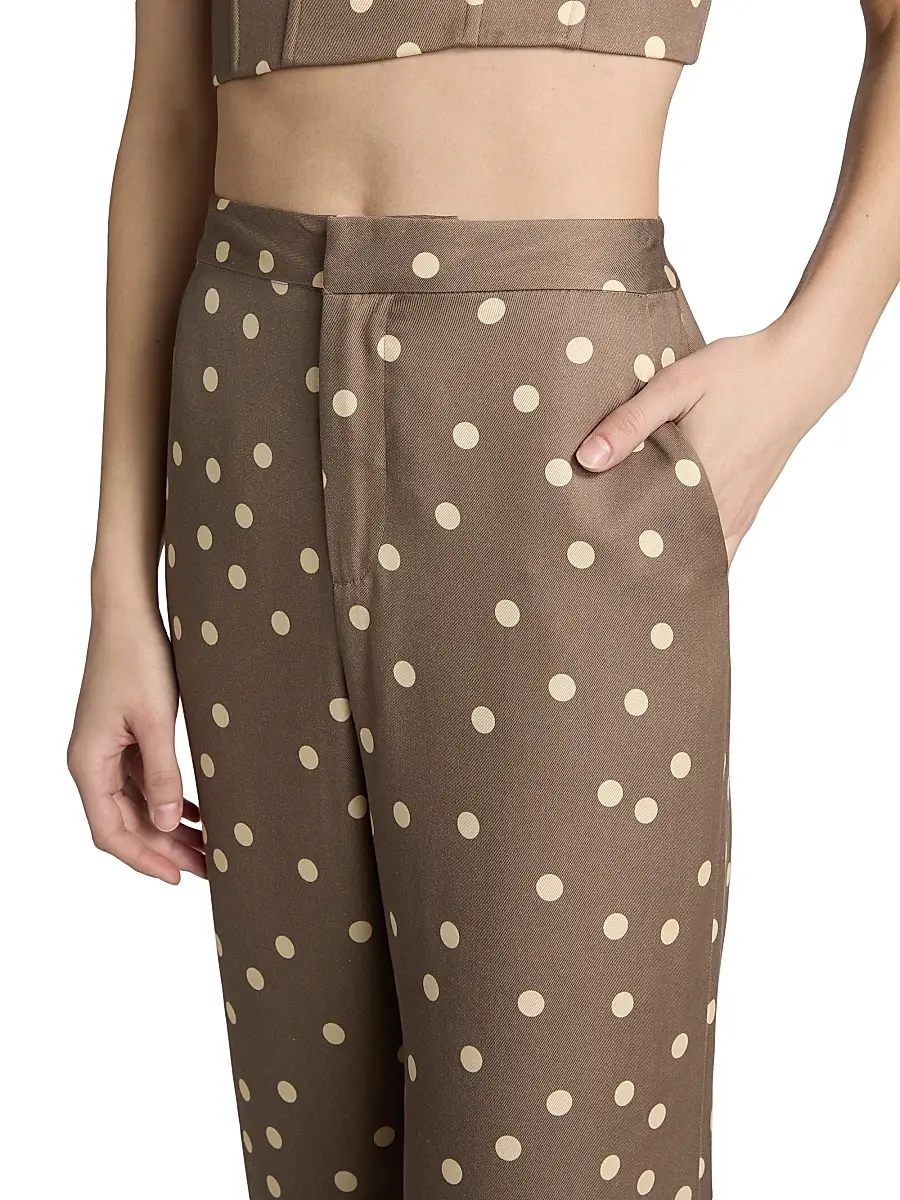 L'Agence Women's Livvy Polka Dot Straight-Leg Trousers | Thumbnail 6 L'Agence Women's Livvy Polka Dot Straight-Leg Trousers | Thumbnail 6