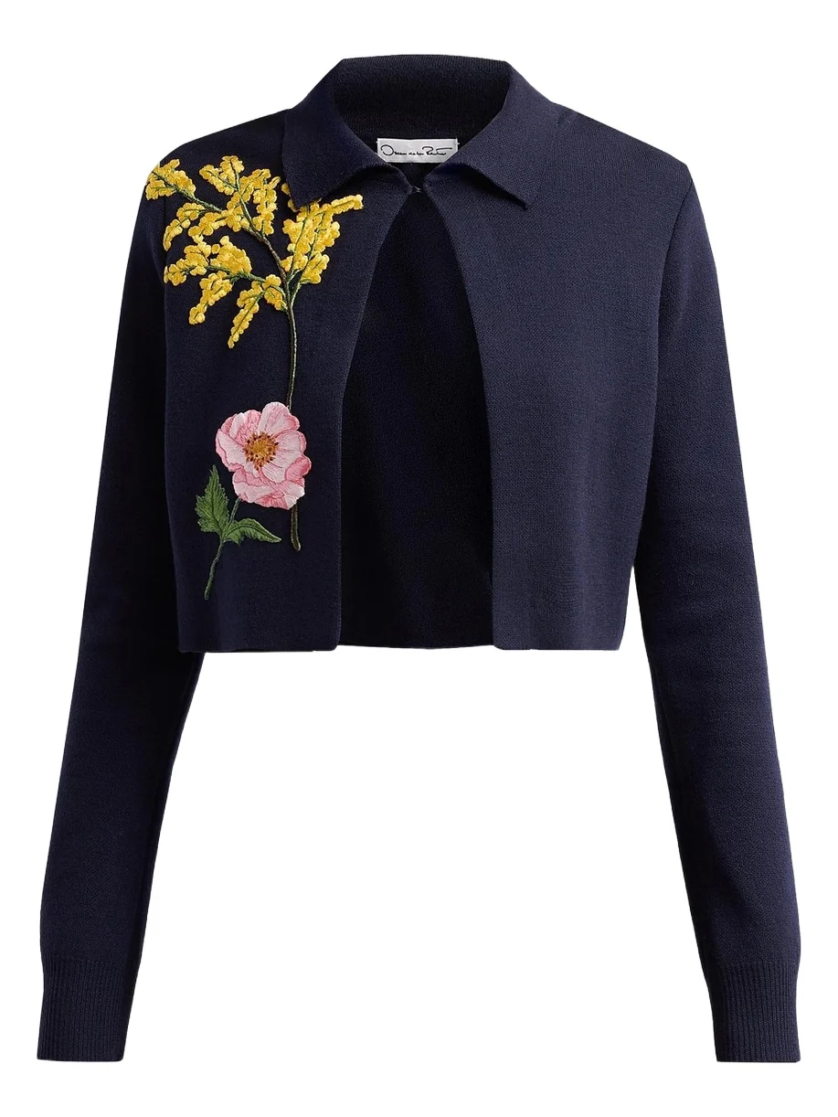 Women's Floral Embroidered Knit Jacket