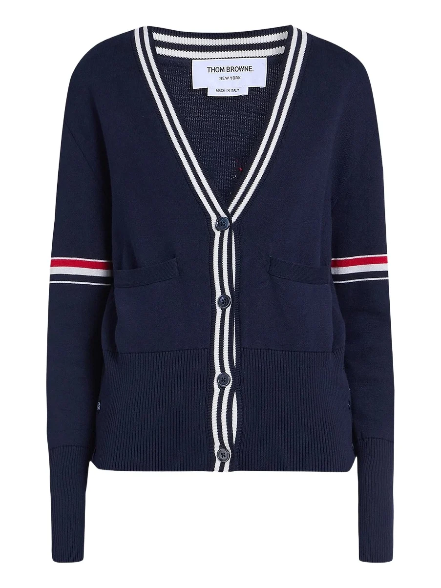 Women's Sailboat Jacquard V-Neck Cardigan Women's Sailboat Jacquard V-Neck Cardigan