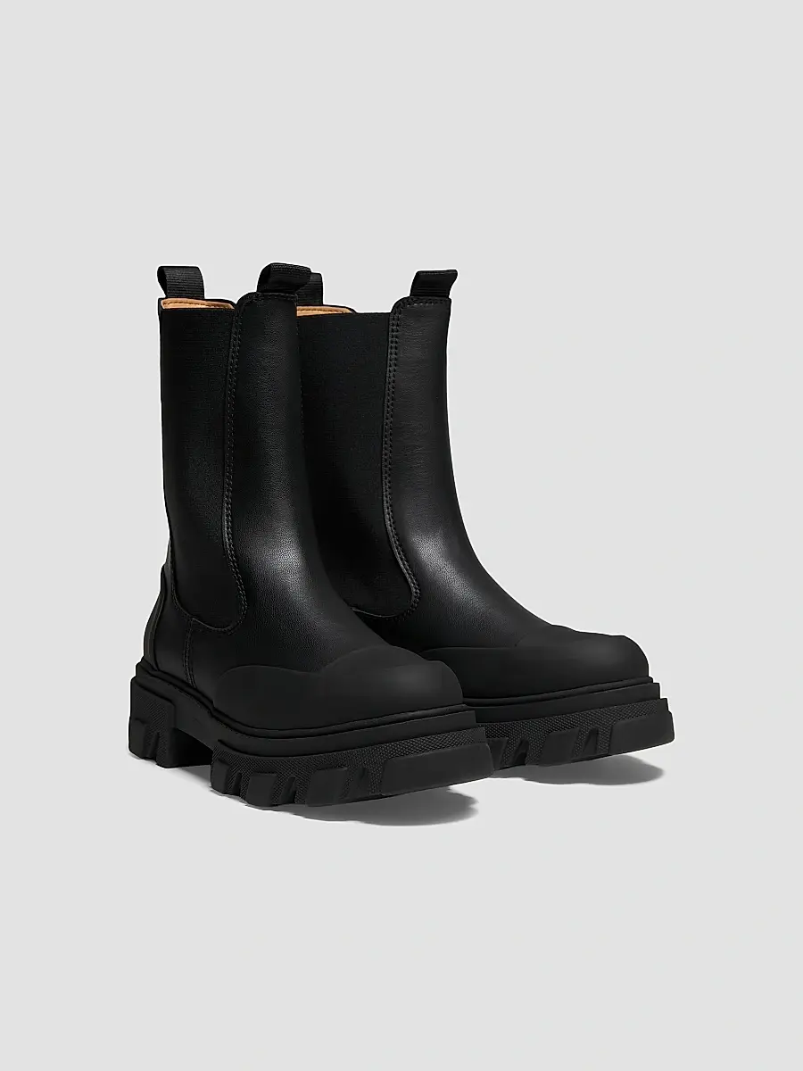 Ganni Women's Logo Leather Chelsea Boots | Thumbnail 2
