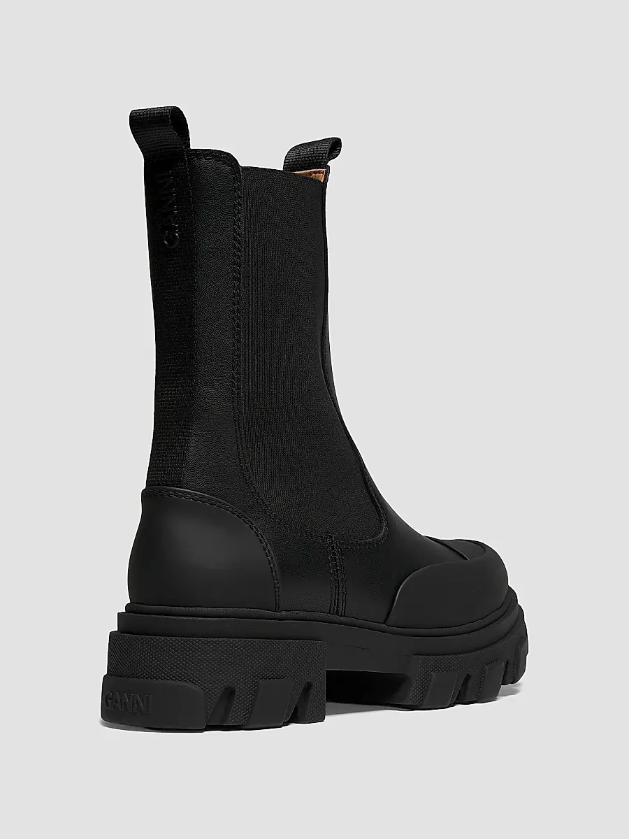 Ganni Women's Logo Leather Chelsea Boots | Thumbnail 3