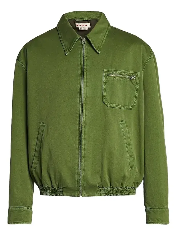 Men's Spread Collar Cotton Blouson Jacket