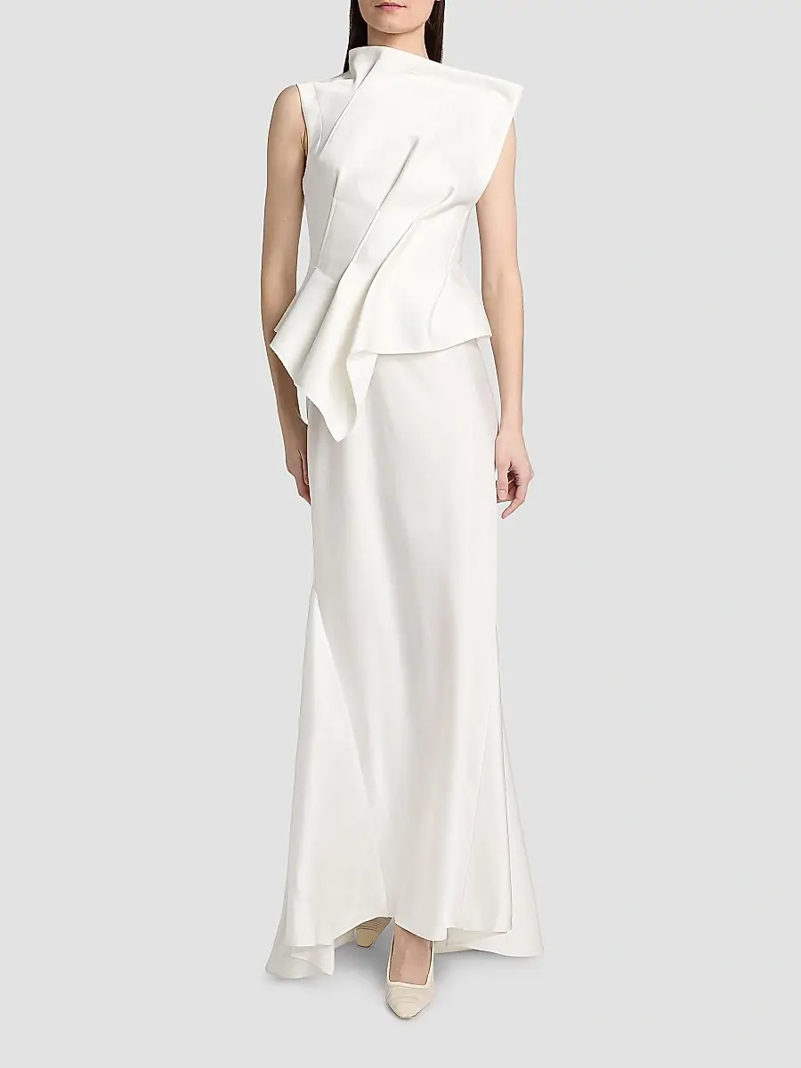 ACLER Women's Forever Young Harty Satin Draped Gown | Thumbnail 3