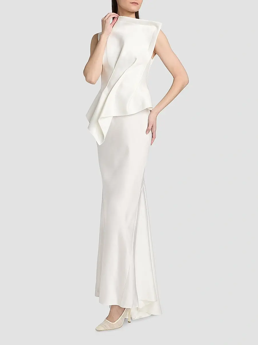 ACLER Women's Forever Young Harty Satin Draped Gown | Thumbnail 4