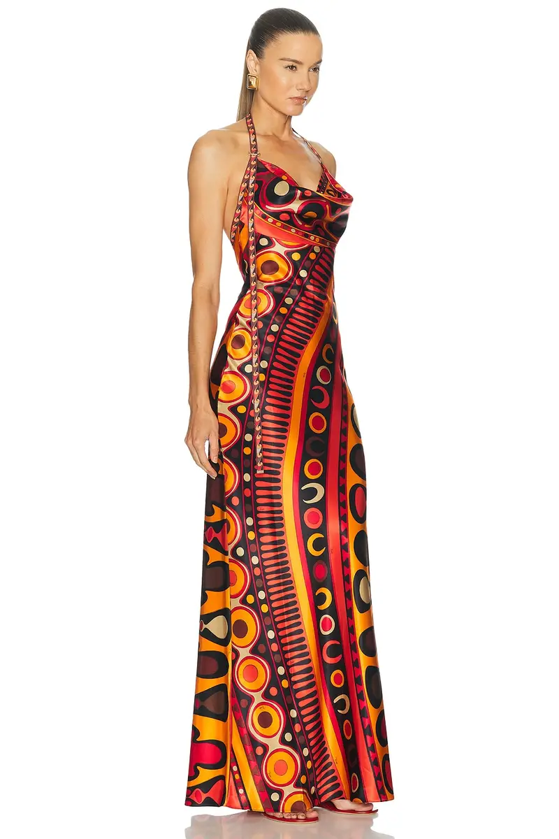 PUCCI Satin Cowl Neck Dress | Thumbnail 2