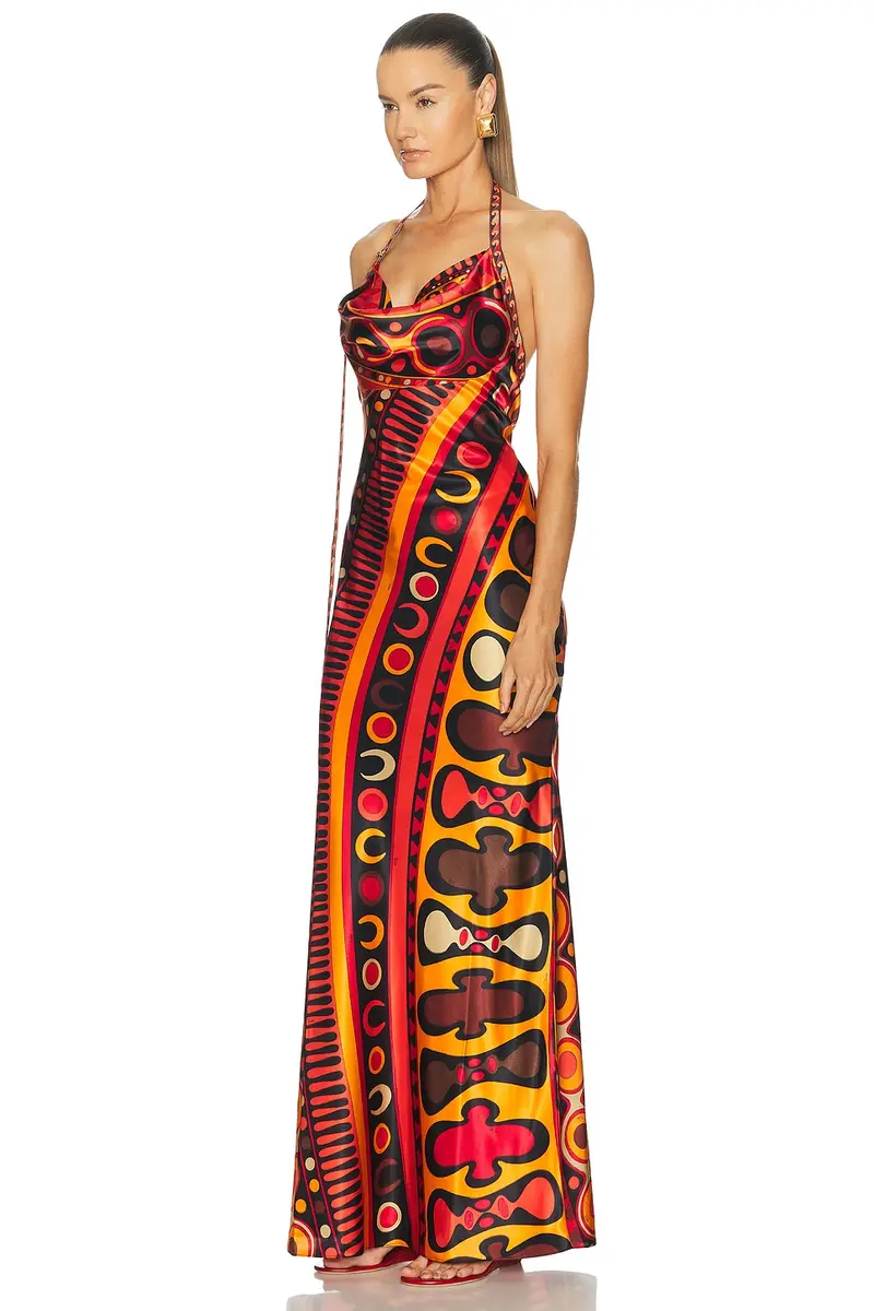 PUCCI Satin Cowl Neck Dress | Thumbnail 3