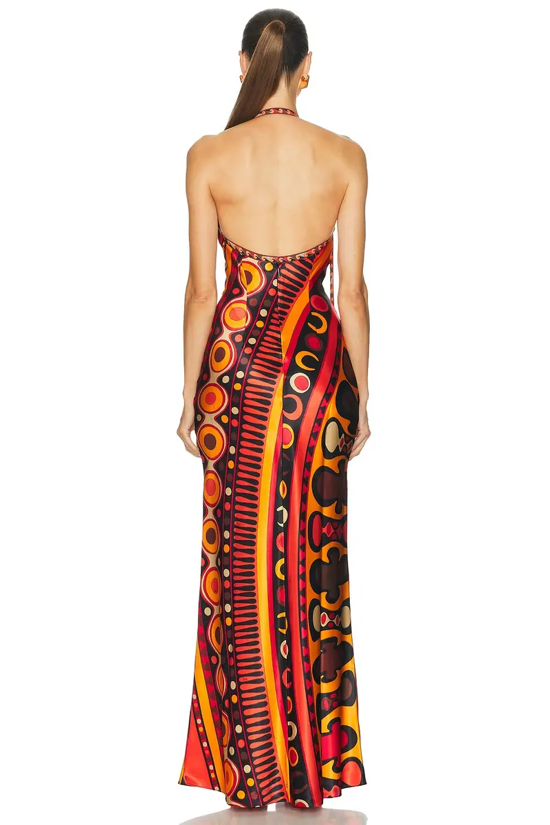 PUCCI Satin Cowl Neck Dress | Thumbnail 4