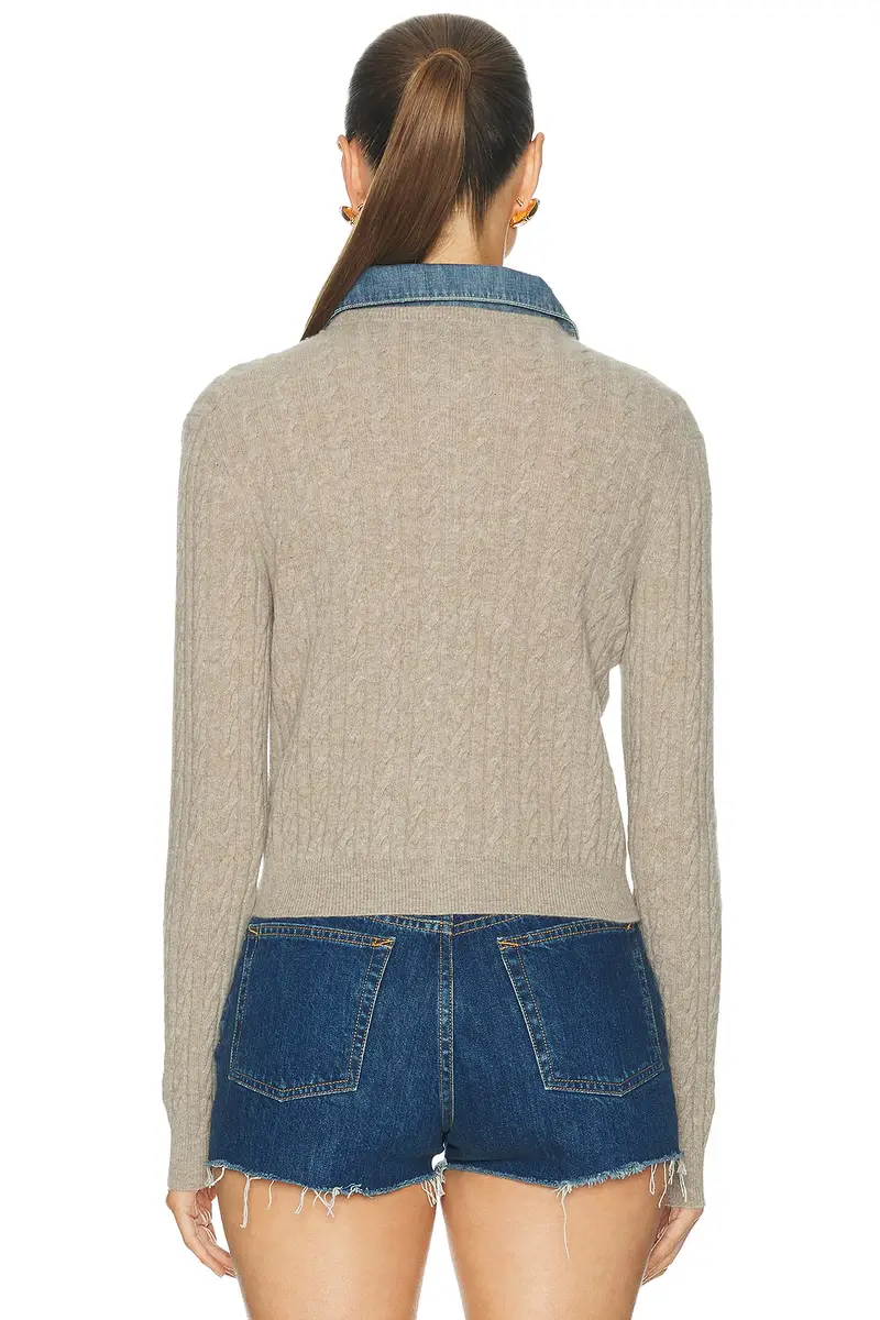 Miu Miu Wool Cashmere Chambray Cardigan | Thumbnail 3 Miu Miu Wool Cashmere Chambray Cardigan | Thumbnail 3