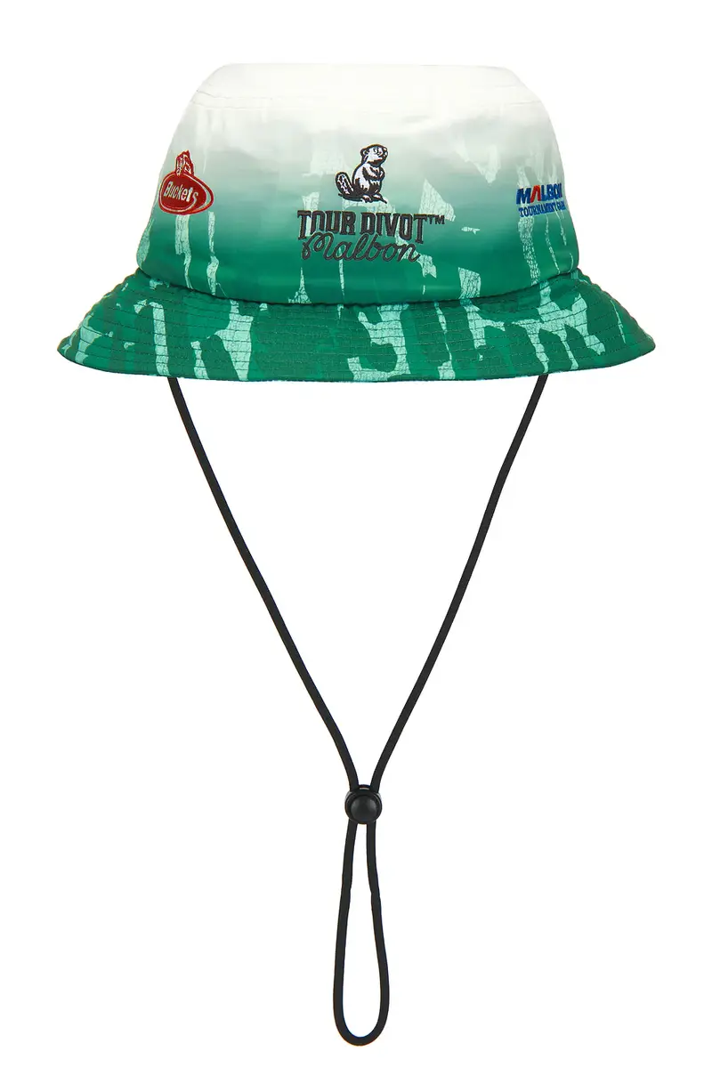 Malbon x Golf & Bass Club Sponsors Bucket Hat | Image 1 Malbon x Golf & Bass Club Sponsors Bucket Hat | Image 1