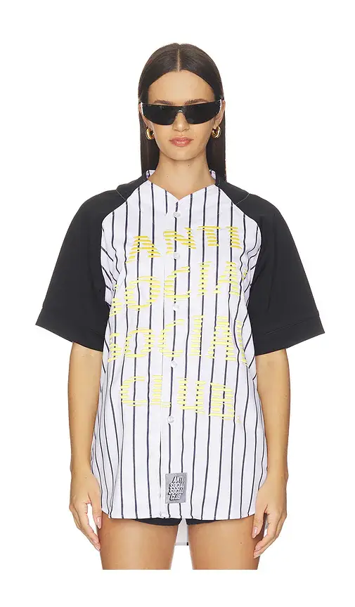 Anti Social Social Club Pinstriped Baseball Jersey | Thumbnail 7