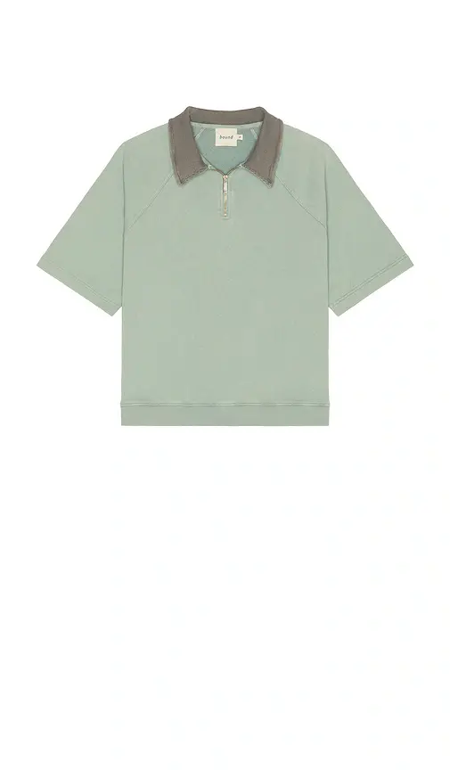 Bound Acid Wash Jersey 1/2 Zip Polo | Thumbnail 4