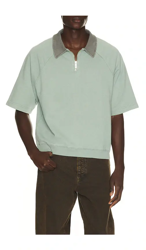 Bound Acid Wash Jersey 1/2 Zip Polo