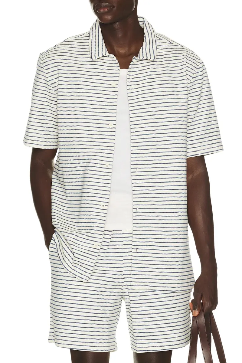 Bound Stripe Jacquard Shirt