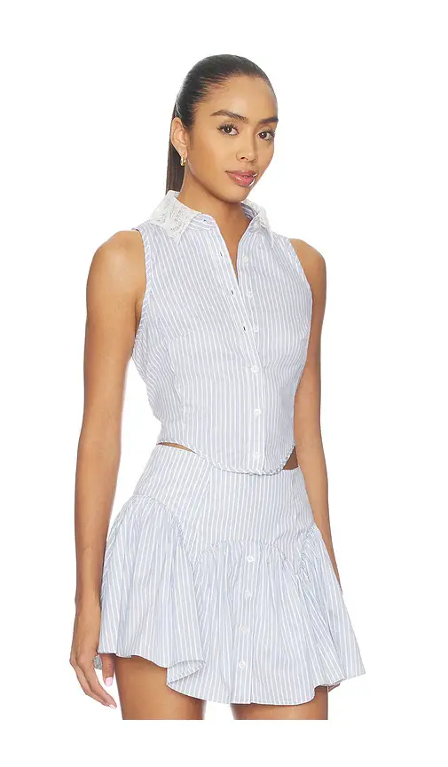 Fleur du Mal Embroidery Lace Collar Bib Top | Thumbnail 2 Fleur du Mal Embroidery Lace Collar Bib Top | Thumbnail 2