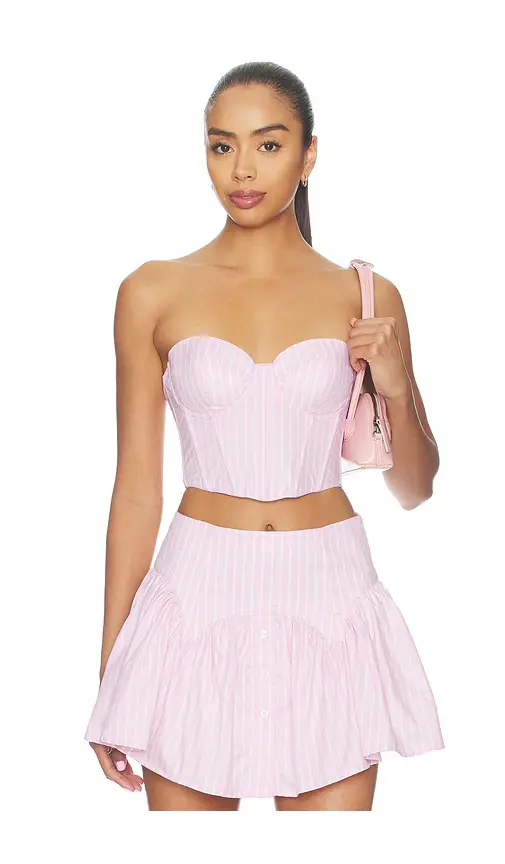 Fleur du Mal Poplin Cropped Hamptons Bustier | Thumbnail 2 Fleur du Mal Poplin Cropped Hamptons Bustier | Thumbnail 2