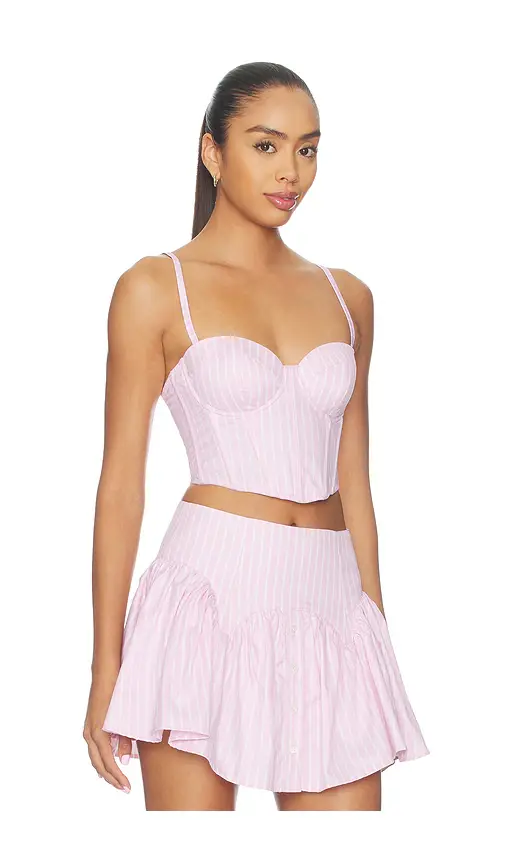 Fleur du Mal Poplin Cropped Hamptons Bustier | Thumbnail 3 Fleur du Mal Poplin Cropped Hamptons Bustier | Thumbnail 3