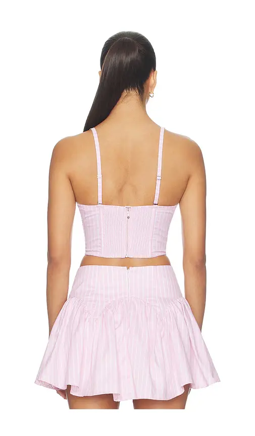 Fleur du Mal Poplin Cropped Hamptons Bustier | Thumbnail 4 Fleur du Mal Poplin Cropped Hamptons Bustier | Thumbnail 4