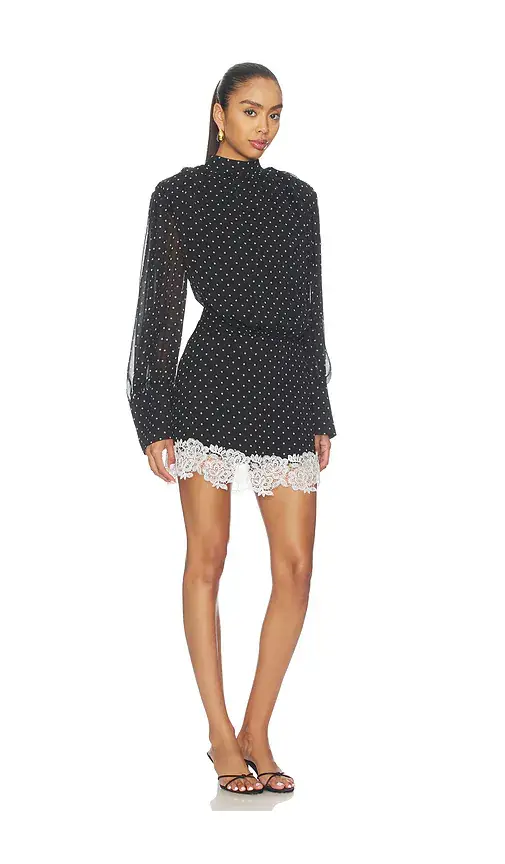 ROTATE Mini Dress Longsleeve Lace Detail | Thumbnail 2