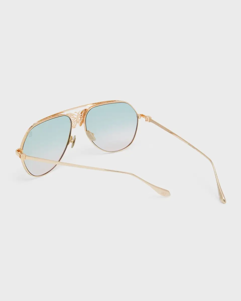 Anna-Karin Karlsson Miss Rosell 2 Butterfly Titanium Aviator Sunglasses | Thumbnail 2
