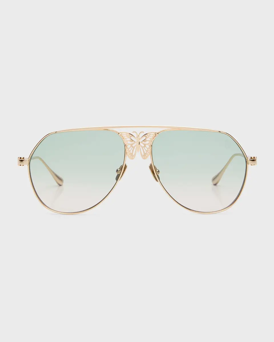Anna-Karin Karlsson Miss Rosell 2 Butterfly Titanium Aviator Sunglasses | Thumbnail 3