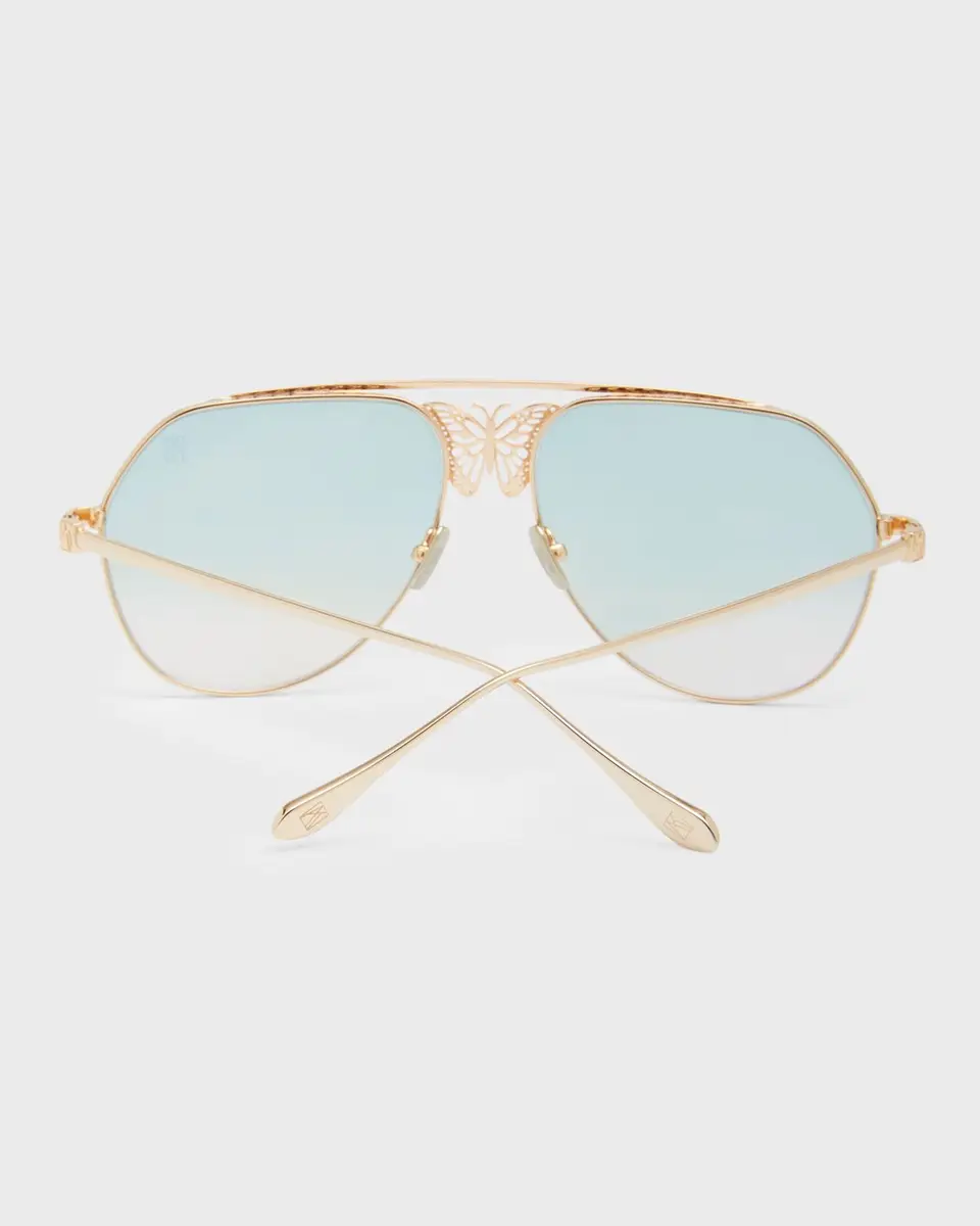 Anna-Karin Karlsson Miss Rosell 2 Butterfly Titanium Aviator Sunglasses | Thumbnail 5