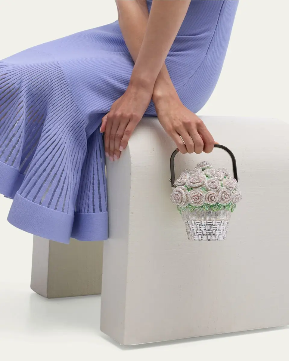 Judith Leiber Couture Basket of Roses Blush Bouquet Top-Handle Bag | Thumbnail 2 Judith Leiber Couture Basket of Roses Blush Bouquet Top-Handle Bag | Thumbnail 2