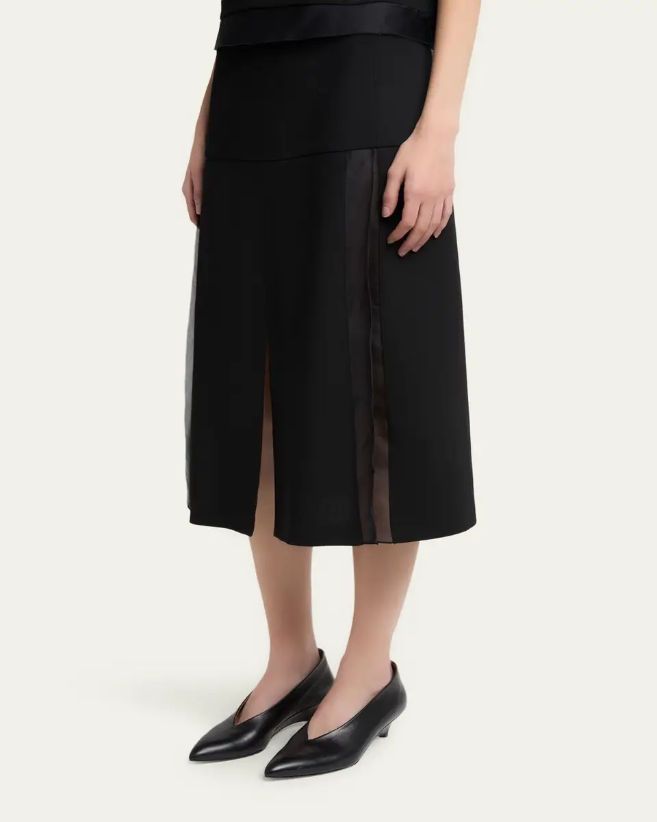 Jil Sander Slit Paneled Midi Skirt | Thumbnail 4