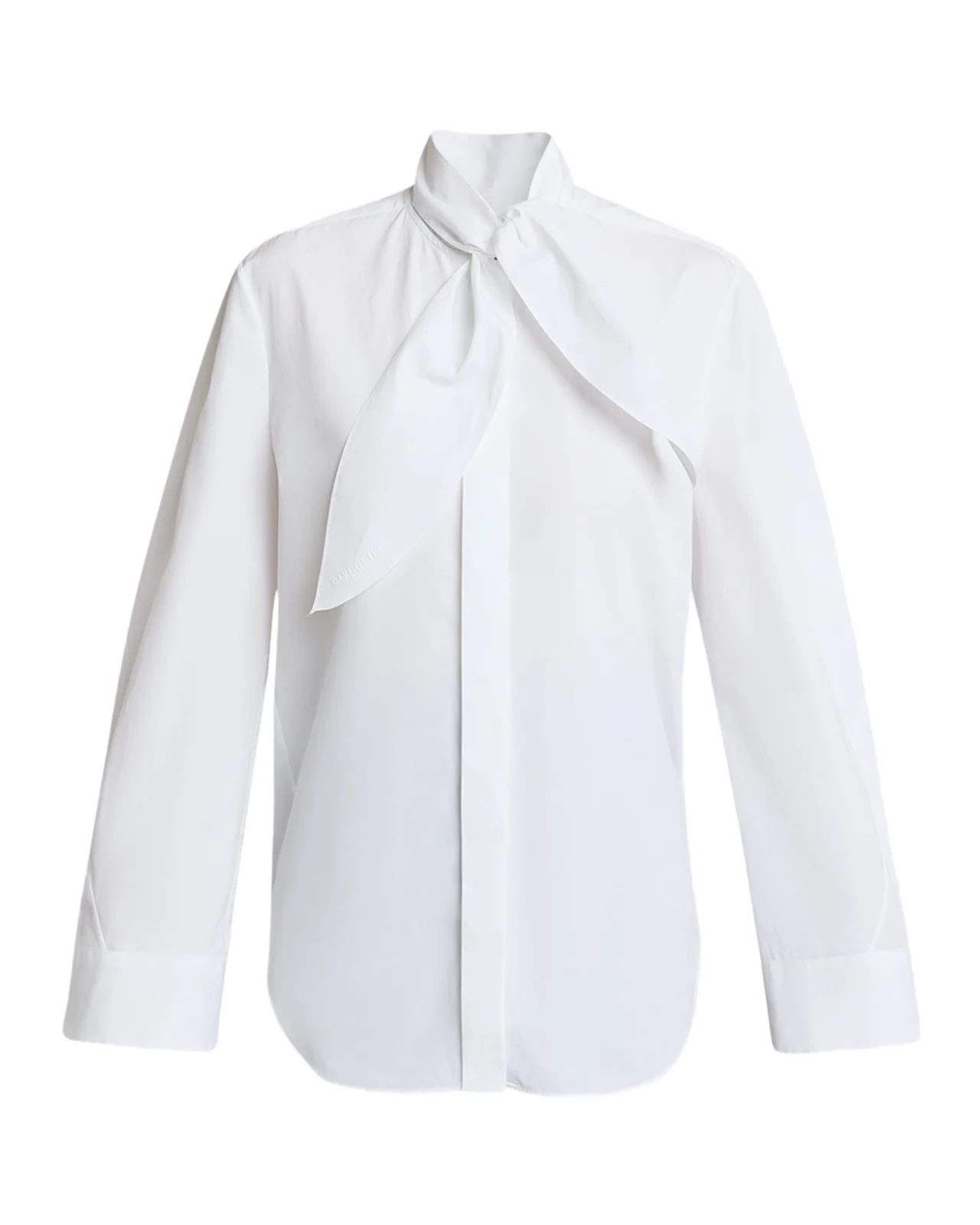 Bow Neck Cotton-Poplin Button-Down Shirt Bow Neck Cotton-Poplin Button-Down Shirt