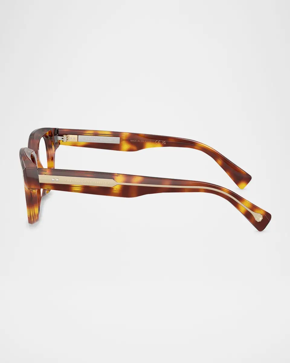Brunello Cucinelli BC3012 Acetate Blue Light Rectangle Glasses | Thumbnail 2
