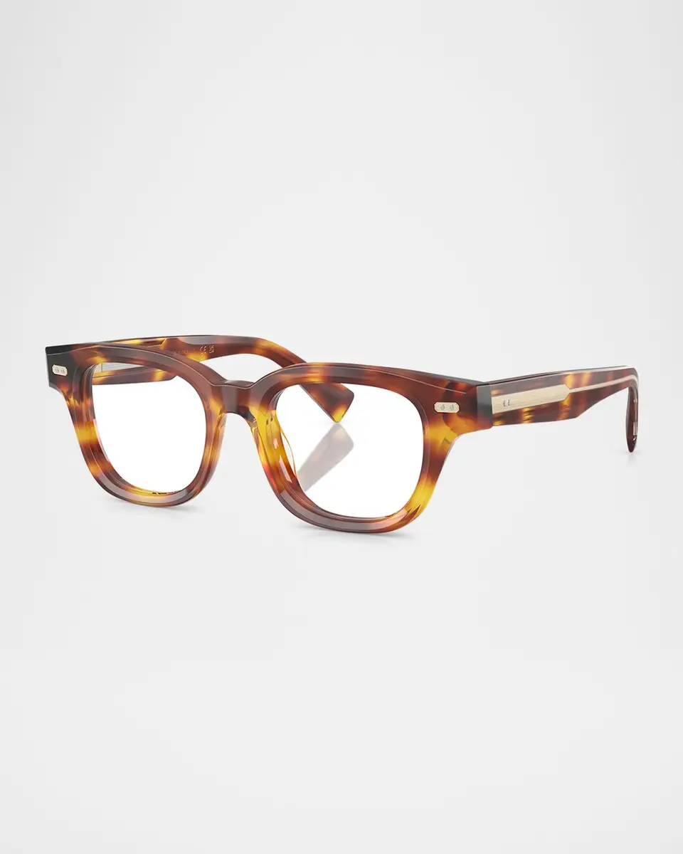 Brunello Cucinelli BC3012 Acetate Blue Light Rectangle Glasses | Thumbnail 3