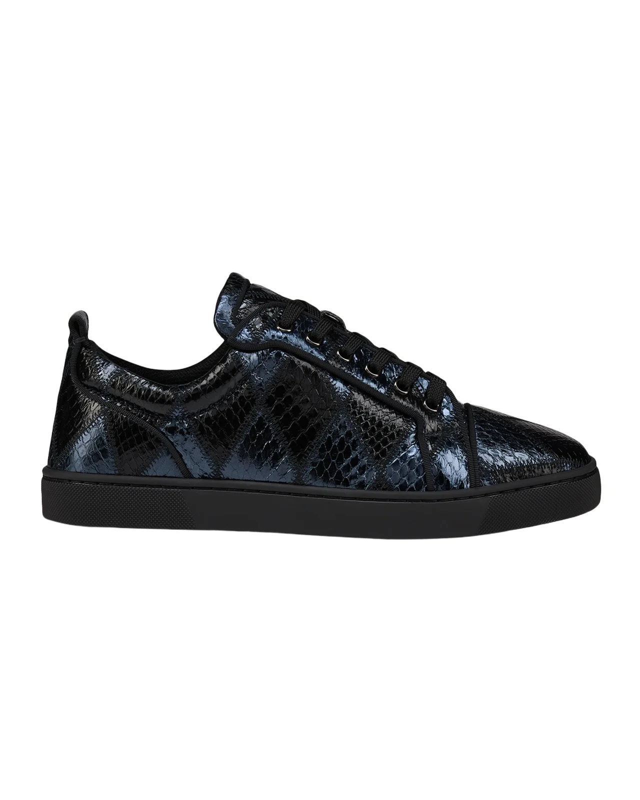 Christian Louboutin Men's Louis Junior Watersnake Leather Patchwork Sneakers