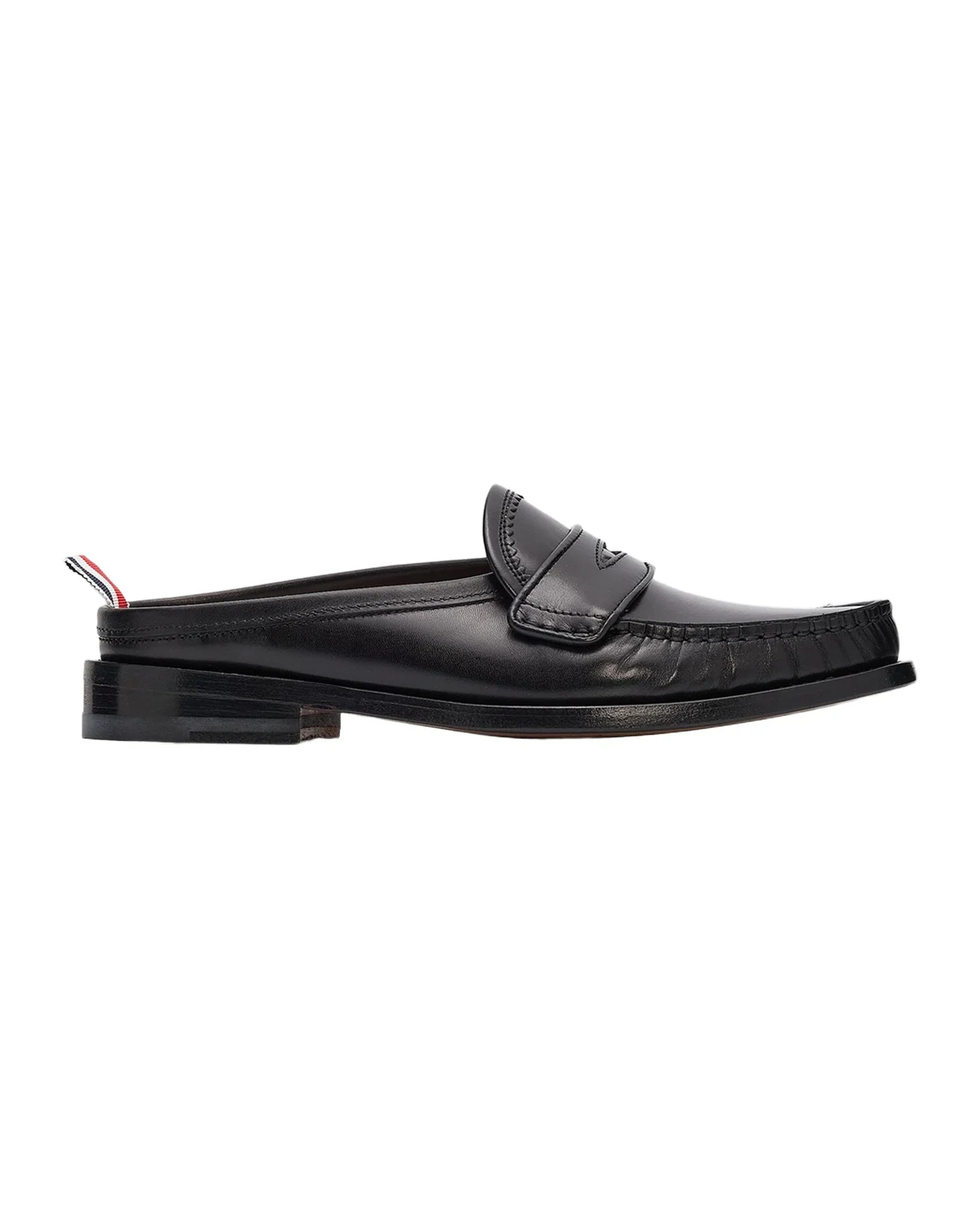 Thom Browne Varsity Leather Loafer Mules