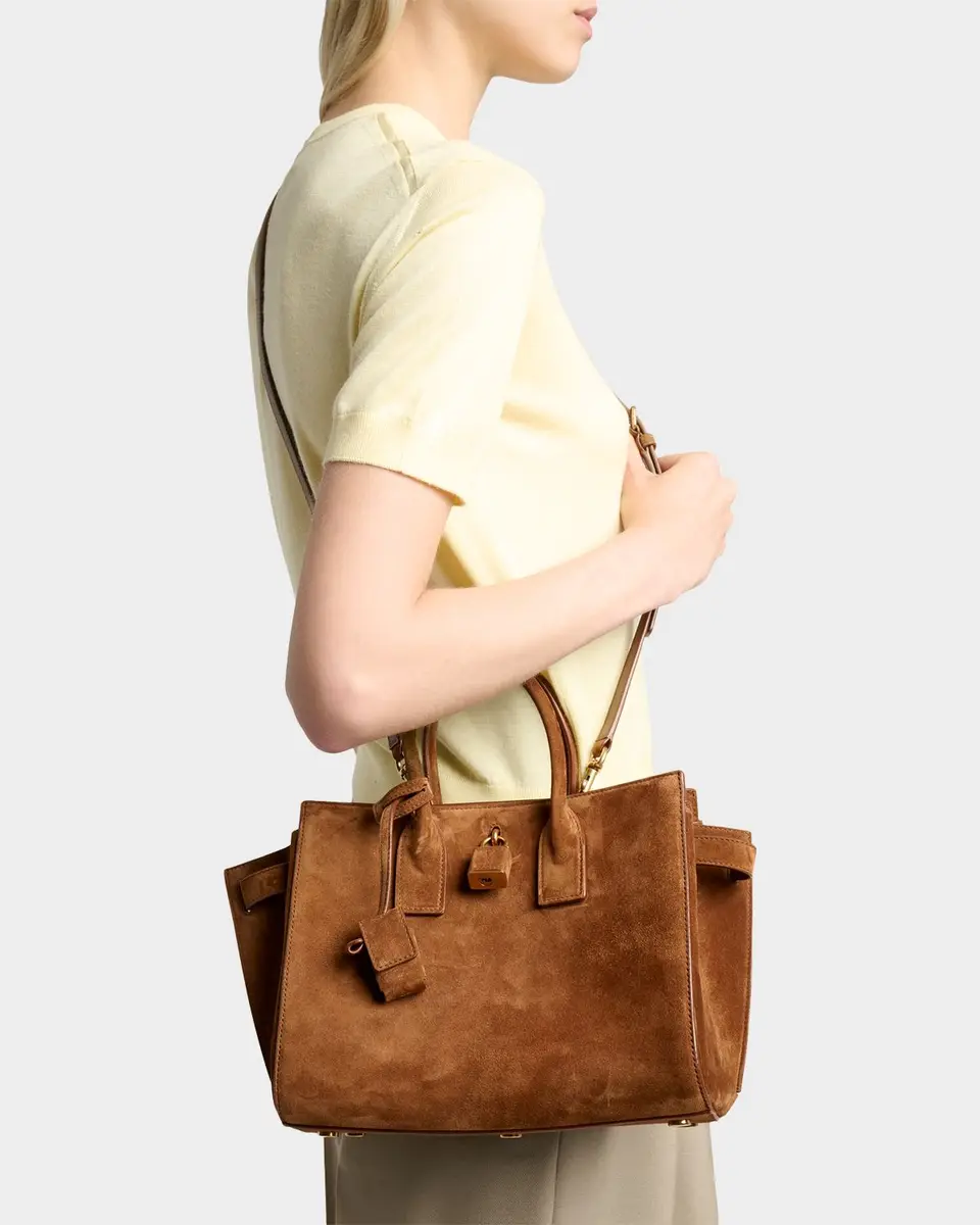 Saint Laurent Sac de Jour Small Suede Top-Handle Bag | Thumbnail 2 Saint Laurent Sac de Jour Small Suede Top-Handle Bag | Thumbnail 2