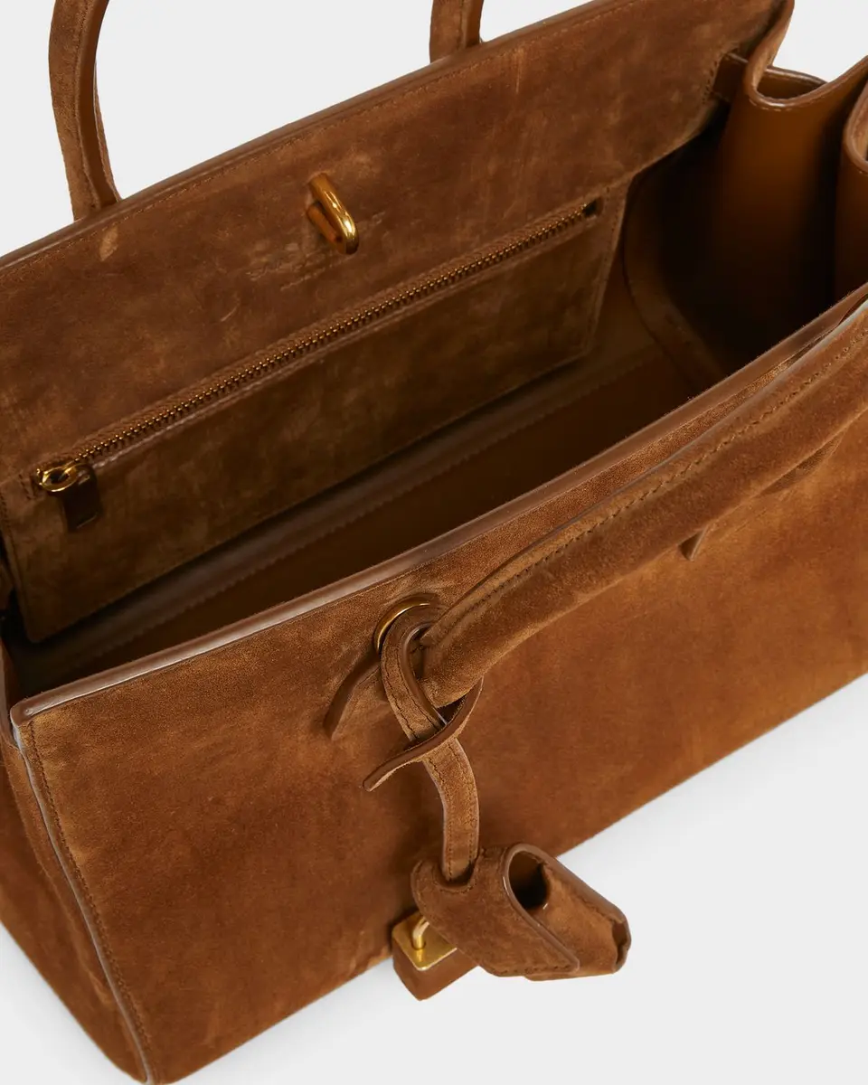 Saint Laurent Sac de Jour Small Suede Top-Handle Bag | Thumbnail 4 Saint Laurent Sac de Jour Small Suede Top-Handle Bag | Thumbnail 4
