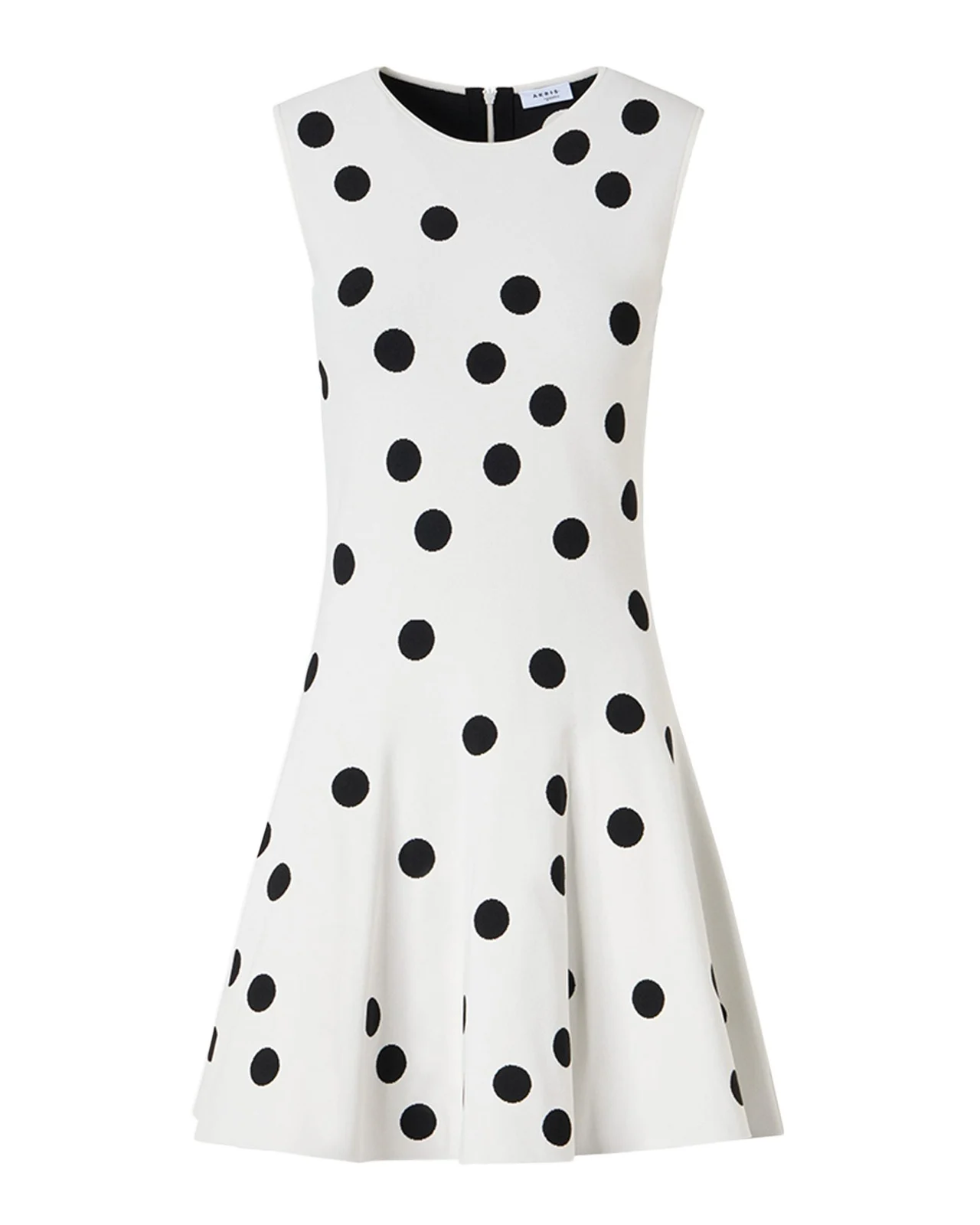 Sleeveless Polka Dot Knit Mini Swing Dress
