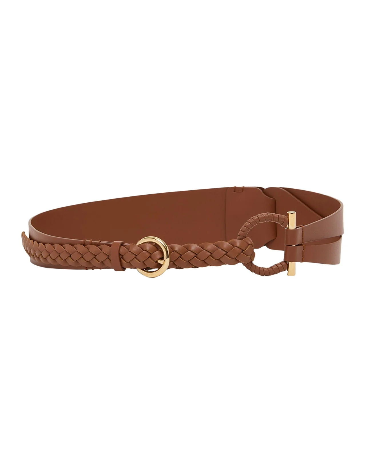 Ferragamo Gancini Fixed Braided Leather Belt