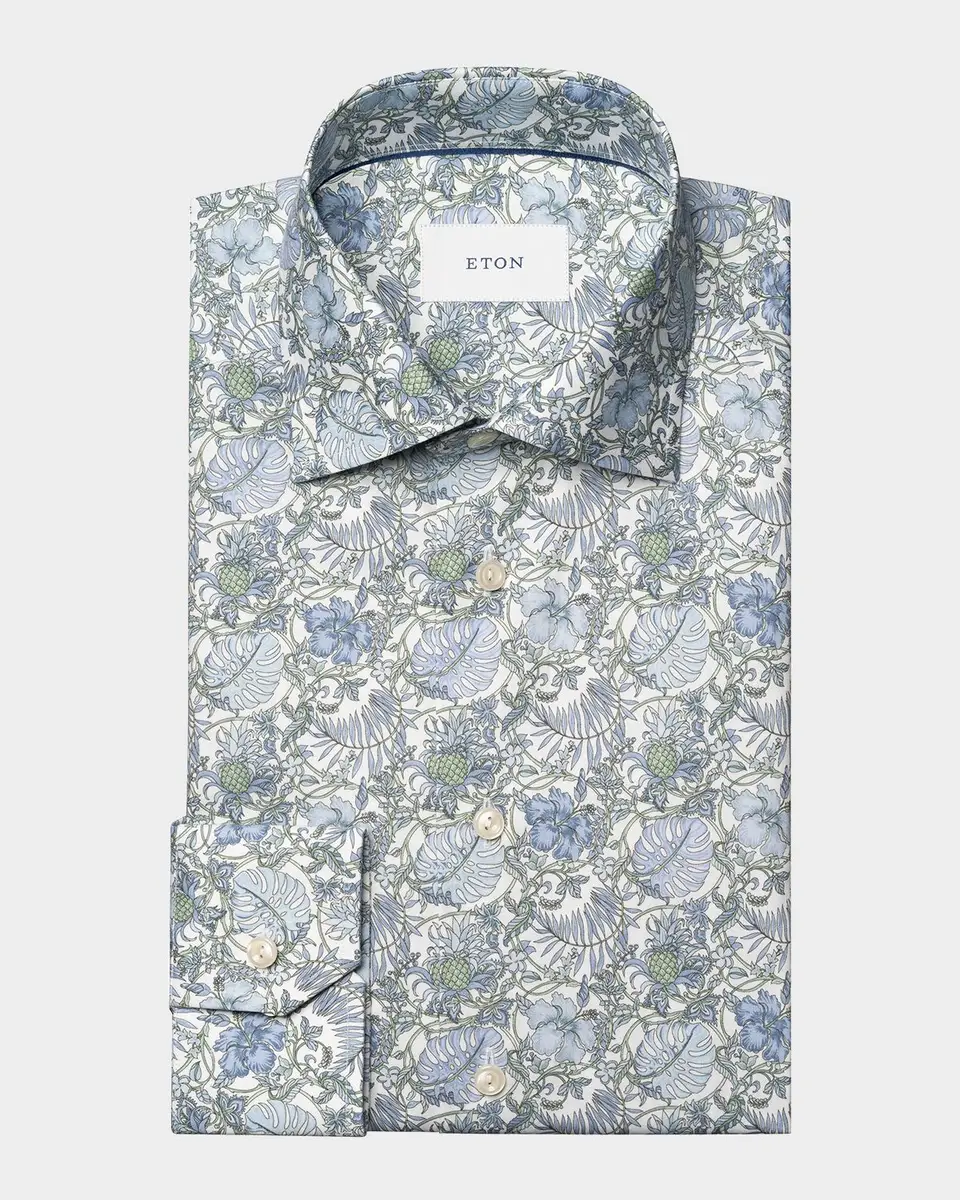 Eton Men's Signature Twill Floral Slim-Fit Dress Shirt | Thumbnail 2 Eton Men's Signature Twill Floral Slim-Fit Dress Shirt | Thumbnail 2