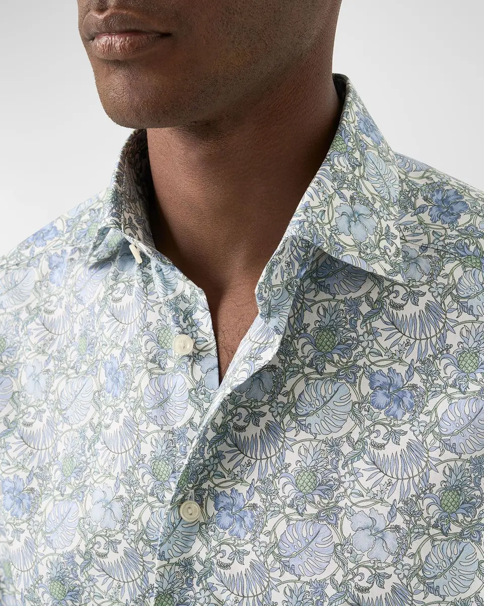 Eton Men's Signature Twill Floral Slim-Fit Dress Shirt | Thumbnail 5 Eton Men's Signature Twill Floral Slim-Fit Dress Shirt | Thumbnail 5