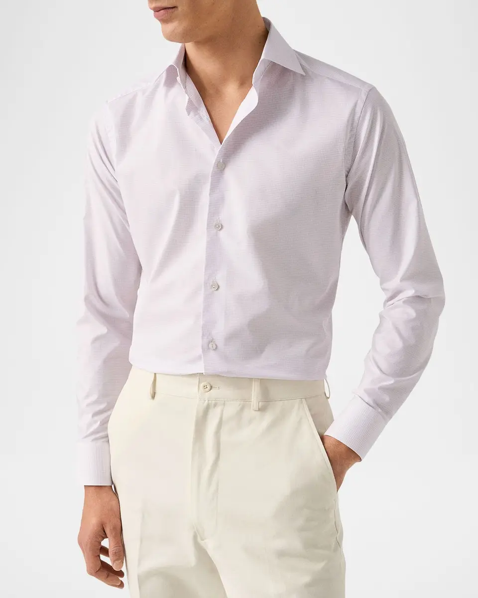Eton Men's Elevated Supima Cotton Contemporary-Fit Dress Shirt | Thumbnail 4 Eton Men's Elevated Supima Cotton Contemporary-Fit Dress Shirt | Thumbnail 4