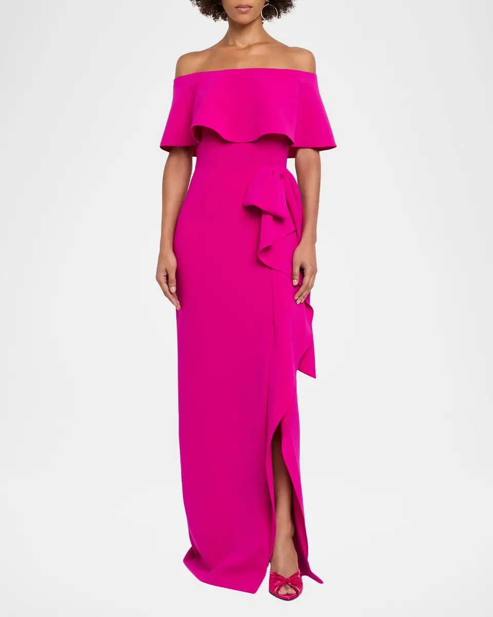 Rickie Freeman for Teri Jon Off-Shoulder Ruffle Column Gown | Thumbnail 2 Rickie Freeman for Teri Jon Off-Shoulder Ruffle Column Gown | Thumbnail 2
