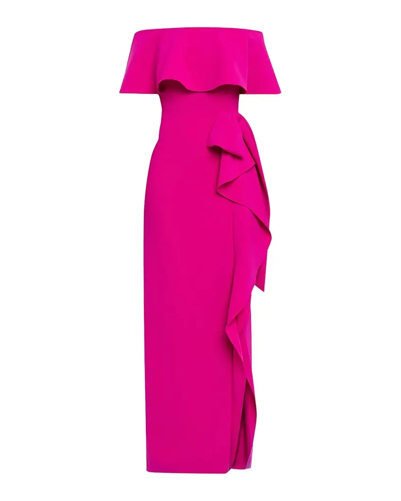 Rickie Freeman for Teri Jon Off-Shoulder Ruffle Column Gown | Image 1 Rickie Freeman for Teri Jon Off-Shoulder Ruffle Column Gown | Image 1