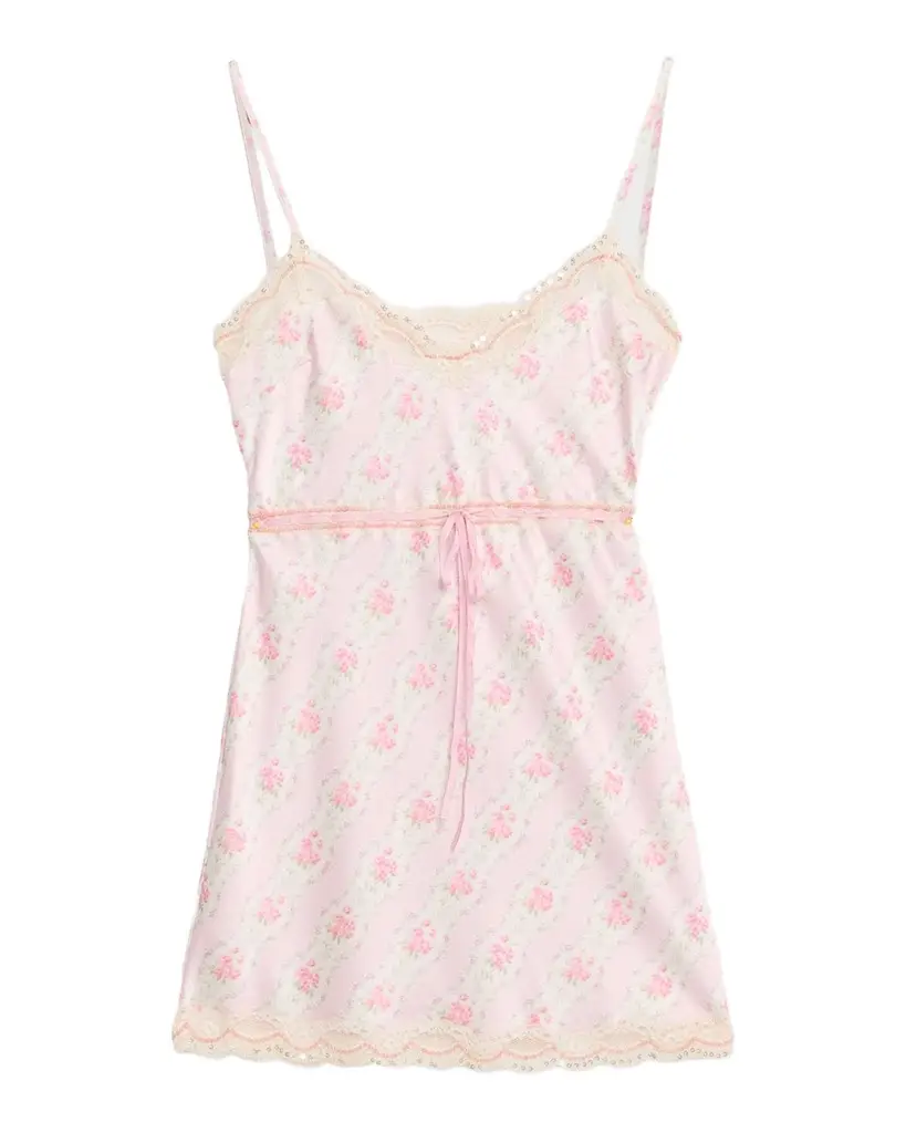 Nicoli Floral Satin Mini Dress