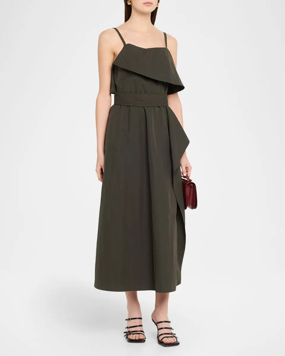 Proenza Schouler White Label Reign Washed Cotton Midi Dress | Thumbnail 4 Proenza Schouler White Label Reign Washed Cotton Midi Dress | Thumbnail 4