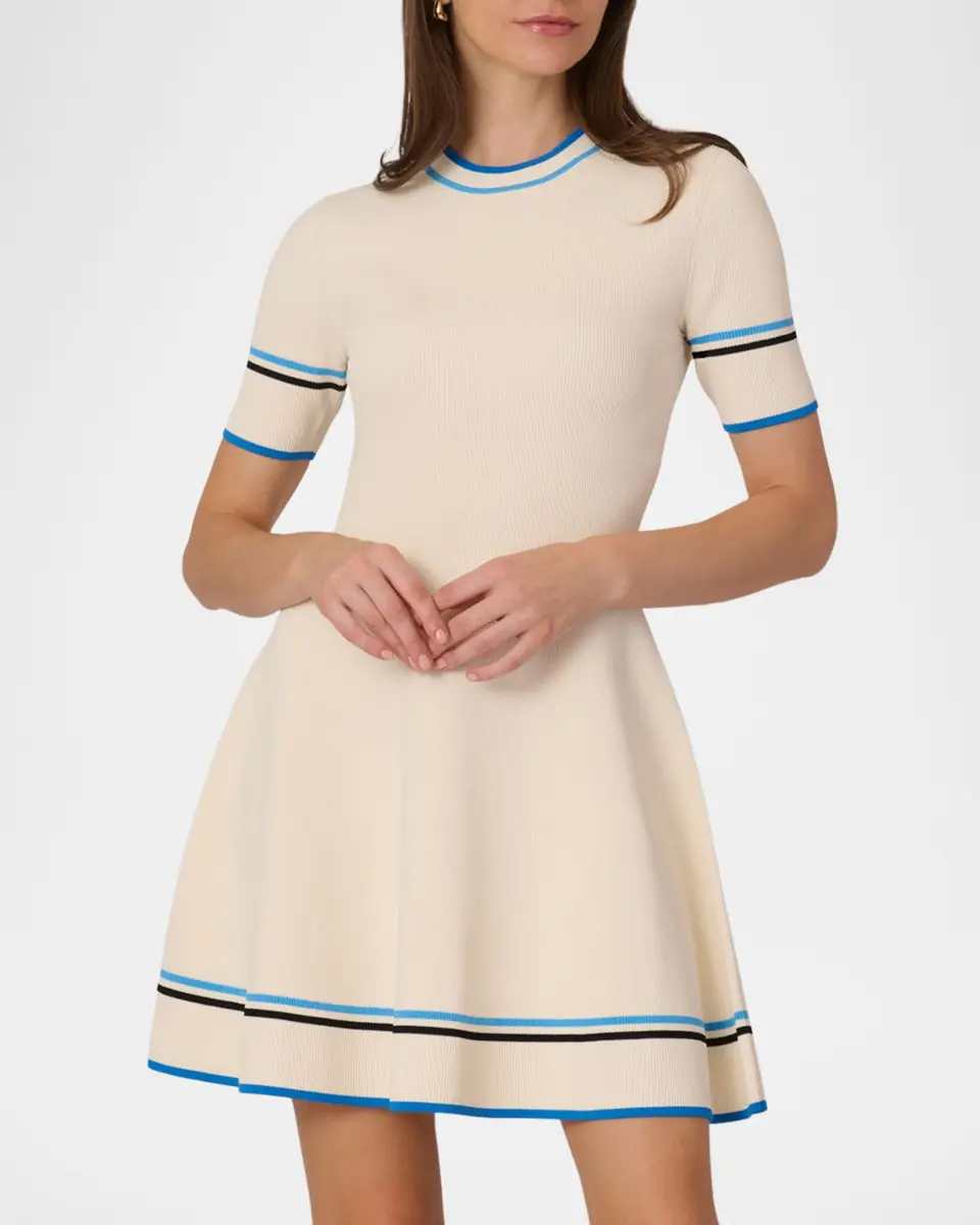 Shoshanna Kate Striped Rib Knit Fit-&-Flare Mini Dress | Thumbnail 2 Shoshanna Kate Striped Rib Knit Fit-&-Flare Mini Dress | Thumbnail 2