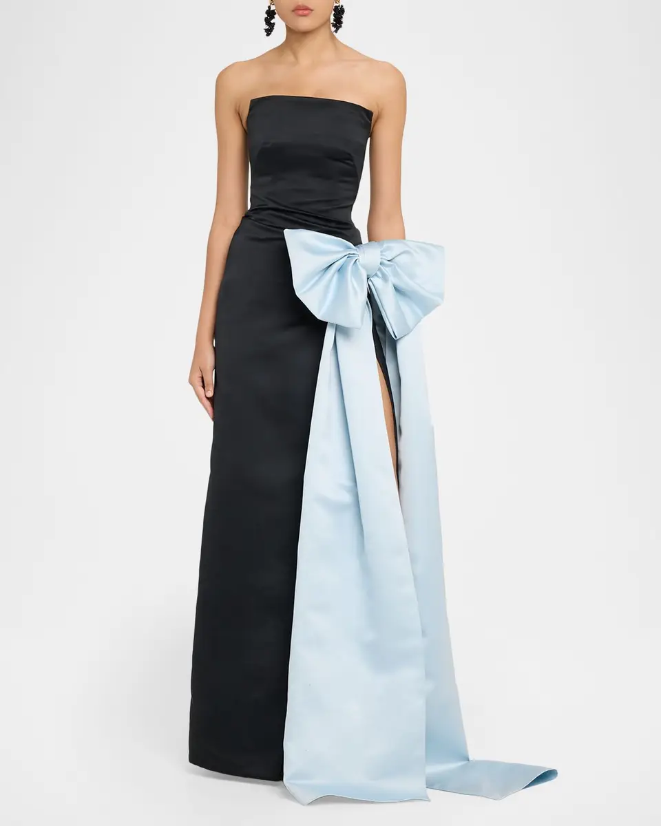 Atelier Prabal Gurung Strapless Satin Bow Column Gown | Thumbnail 2 Atelier Prabal Gurung Strapless Satin Bow Column Gown | Thumbnail 2