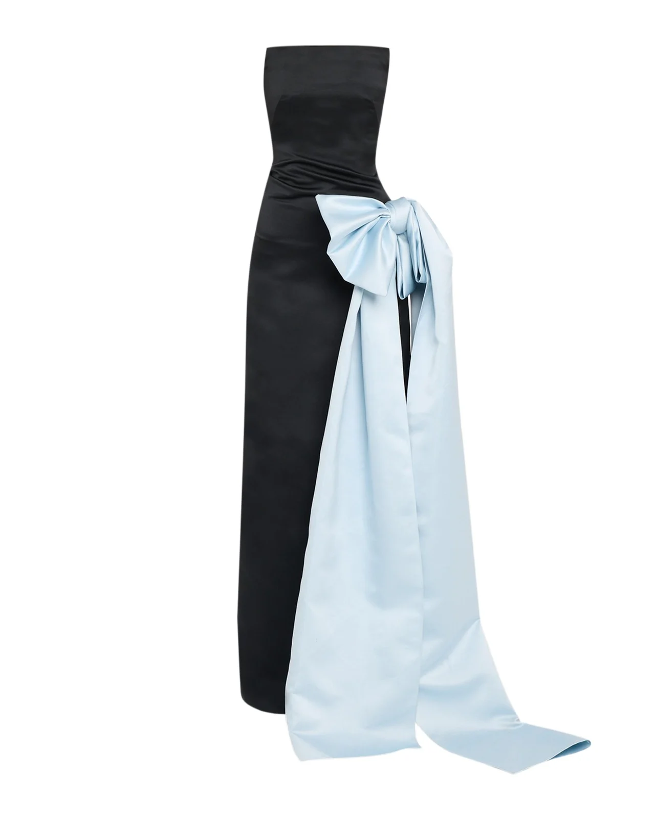 Strapless Satin Bow Column Gown Strapless Satin Bow Column Gown